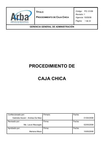 PROCEDIMIENTO DE CAJA CHICA - Arba