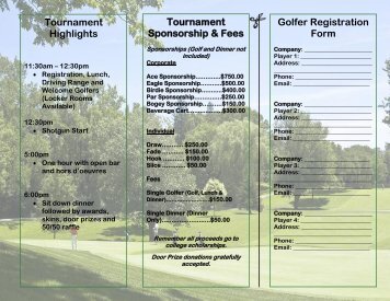 Stockman-Pryce Scholarship Golf Tournament - NYWEA - Western ...