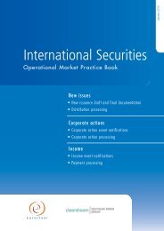 International Securities Operational Market Practice Book - Euroclear