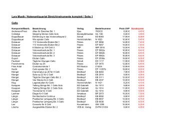 Streichinstrumente (Liste als pdf-Dokument) - Lyra-Musik-MÃ¼nster