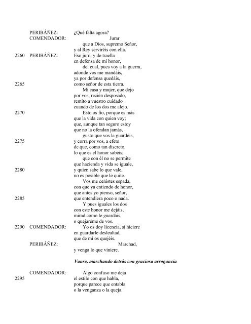 Lope de Vega PERIBÃÃEZ Y EL COMENDADOR DE OCAÃA