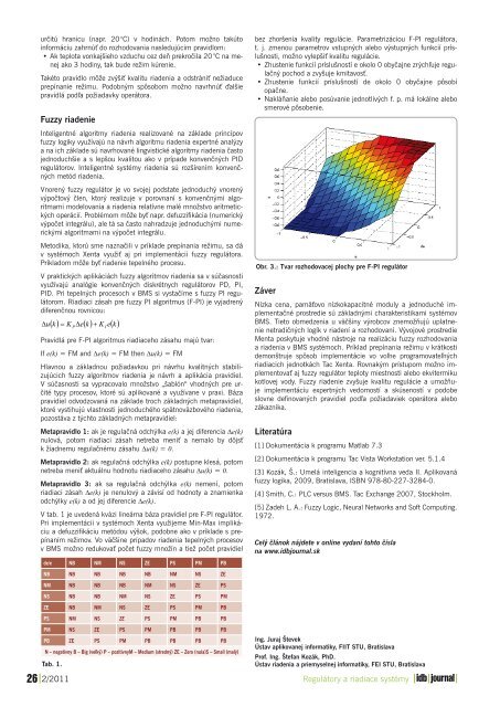 VyuÅ¾itie fuzzy logiky v riadenÃ­ procesov systÃ©mami ... - iDB Journal