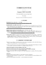 CURRICULUM VITAE Jacques CHEVALLIER - CERSA - CNRS