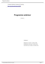 Programme antÃ©rieur - FMC de Tourcoing