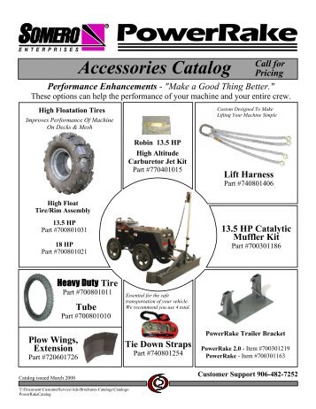 Catalog of PowerRake Accessories. - Somero Enterprises