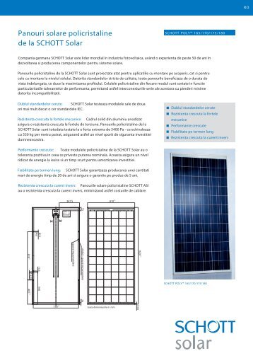 Panouri solare policristaline de la SCHOTT Solar - Carpat Energy