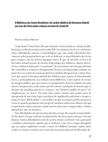 do caráter didático da literatura infantil aos usos dos livros pelas