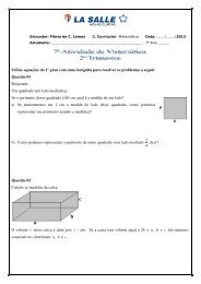 Utilize equaÃ§Ãµes do 1Âº grau com uma incÃ³gnita para ... - La Salle