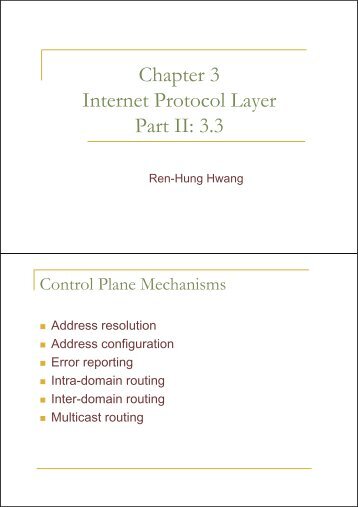Chapter 3 Internet Protocol Layer Part II: 3.3 - High Speed Network ...