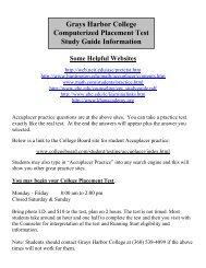 Grays Harbor College Computerized Placement Test Study Guide ...