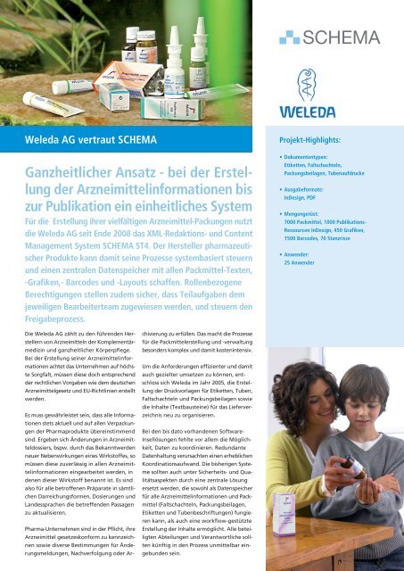 Weleda Anwenderbericht - SCHEMA GmbH