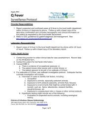 Protocol for the Surveillance of Coxiella burnetii (Q-Fever) - DHHR