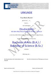 URKUNDE Bachelor of Arts (BA) - ZiLS - Universität Würzburg