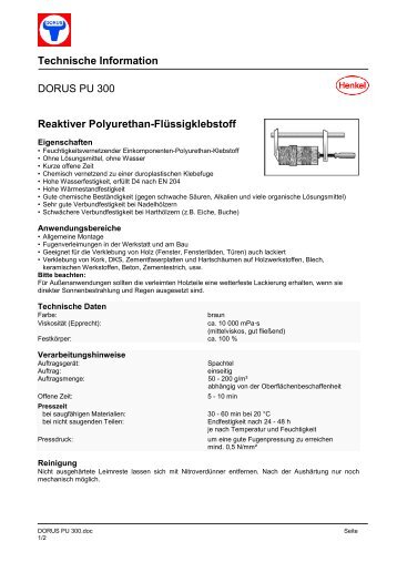 Reaktiver Polyurethan-Flüssigklebstoff - Scheiber GmbH