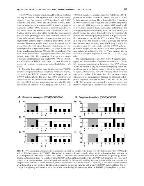 Accurate Detection and Quantitation of Heteroplasmic Mitochondrial ...