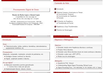 Processamento Digital de Sinais - DECOM - Unicamp