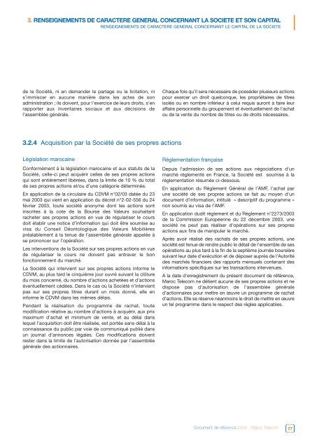 Document de RÃƒÂ©fÃƒÂ©rence 2005 (AMF) (FR) - Maroc Telecom