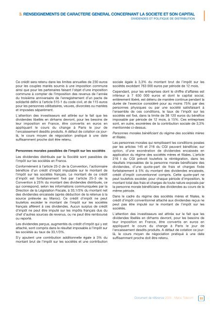 Document de RÃƒÂ©fÃƒÂ©rence 2005 (AMF) (FR) - Maroc Telecom