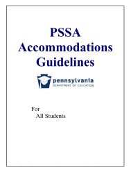 PSSA Accommodations Guidelines - Achieva