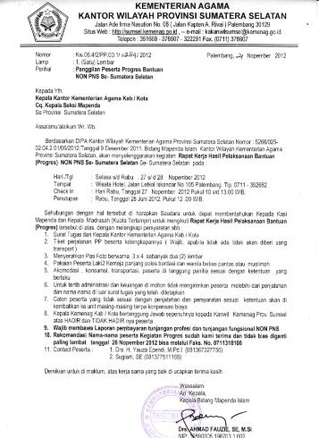 kantor wilayah provinsi sumatera selatan - Kemenag Sumsel