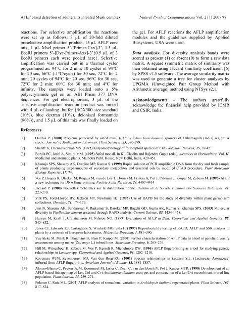 Volume 2. Issue 1. ISSN 1555-9475 (online) www ... - CIMAP Staff