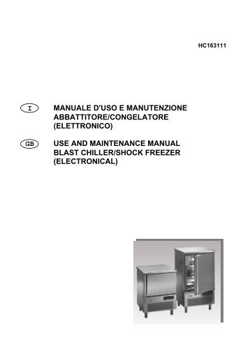 gb use and maintenance manual blast chiller/shock freezer