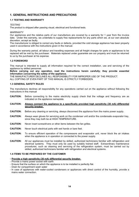 gb use and maintenance manual blast chiller/shock freezer