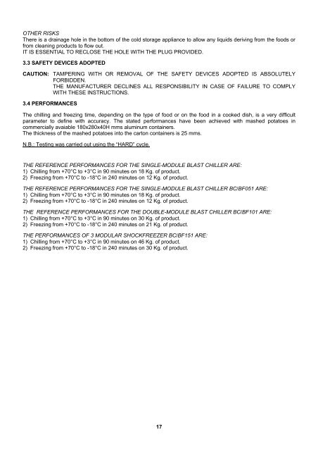 gb use and maintenance manual blast chiller/shock freezer