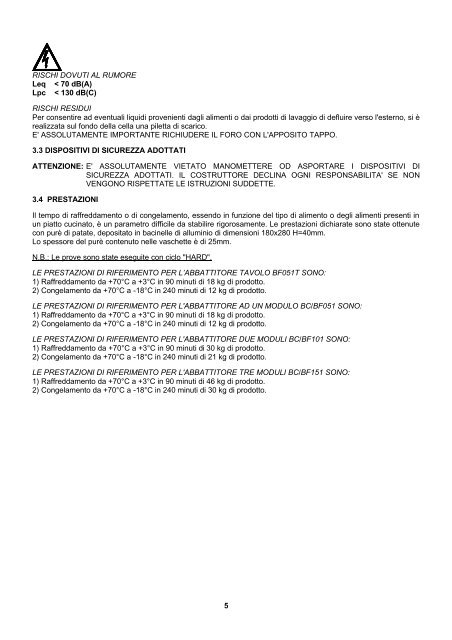 gb use and maintenance manual blast chiller/shock freezer