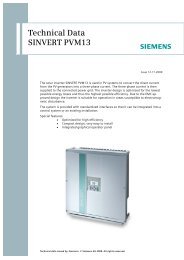 Technical Data SINVERT PVM13 - Siemens