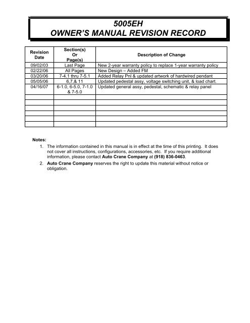 5005EH OWNERS MANUAL