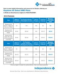 Keystone 65 Select HMO Plans - IBXMedicare.com