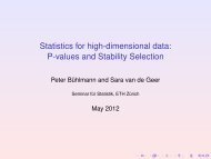 P-values and Stability Selection - Seminar fÃ¼r Statistik - ETH ZÃ¼rich