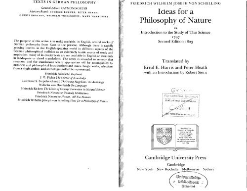 Ideas for a Philosophy of Nature