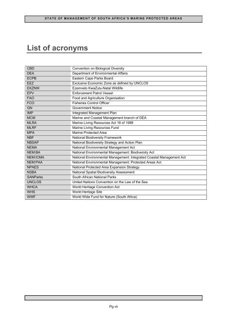 State of Management of South AfricaÃ¢â¬â¢s ... - WWF South Africa