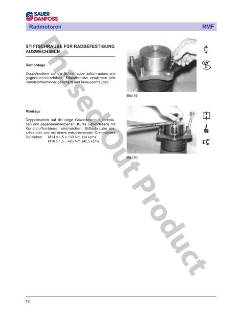 Radmotoren RMF Service Handbuch - Sauer-Danfoss