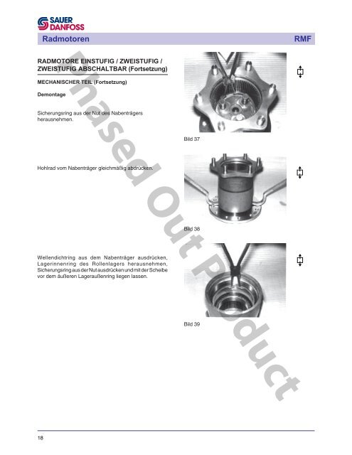 Radmotoren RMF Service Handbuch - Sauer-Danfoss