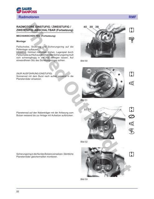 Radmotoren RMF Service Handbuch - Sauer-Danfoss