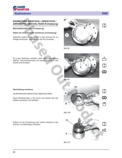 Radmotoren RMF Service Handbuch - Sauer-Danfoss