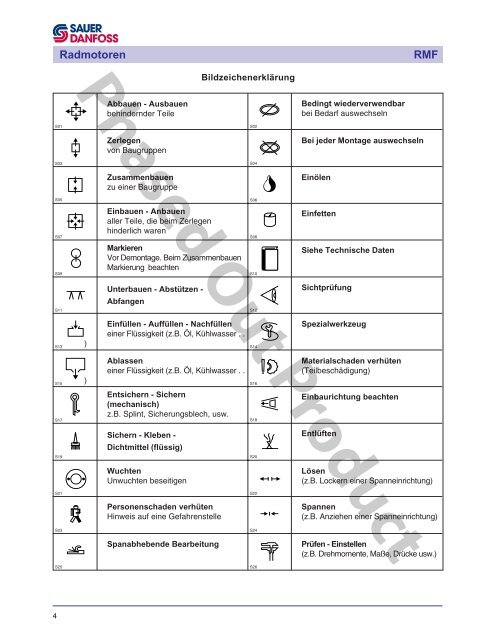 Radmotoren RMF Service Handbuch - Sauer-Danfoss