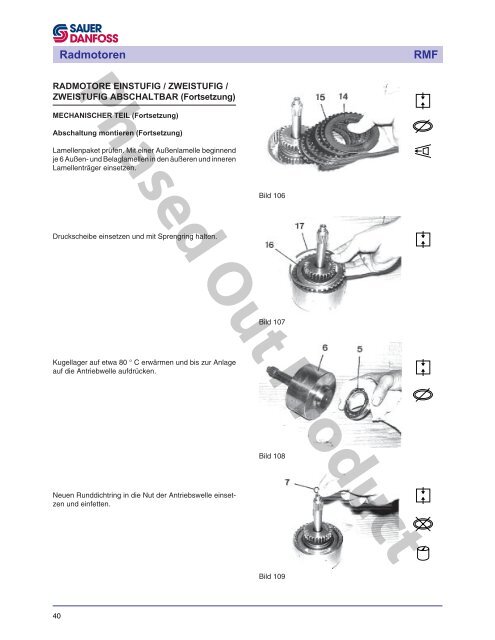 Radmotoren RMF Service Handbuch - Sauer-Danfoss