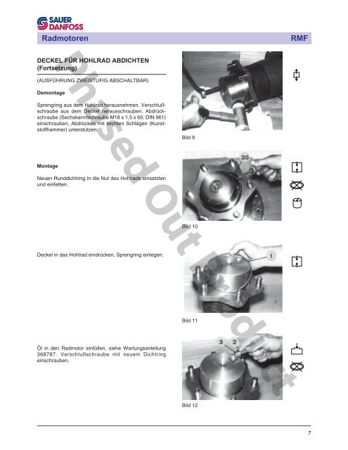 Radmotoren RMF Service Handbuch - Sauer-Danfoss