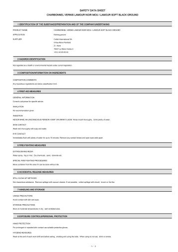 SAFETY DATA SHEET CHARBONNEL VERNIS LAMOUR ... - KEM