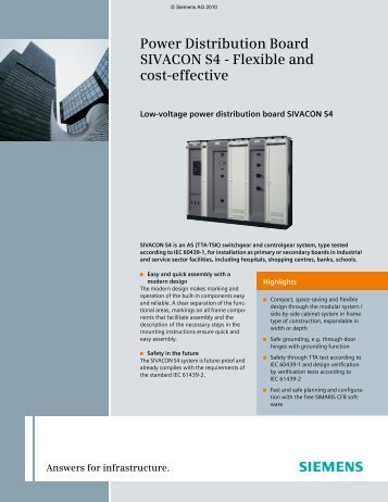 Power Distribution Board SIVACON S4 - Flexible and cost ... - Industry