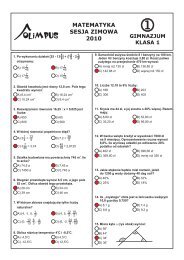 OLIMPUS Sesja zimowa 2010 - Matematyka, kl. 1 Gimnazjum