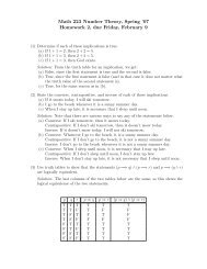 Math 223 Number Theory, Spring '07 Homework 2, due Friday ...