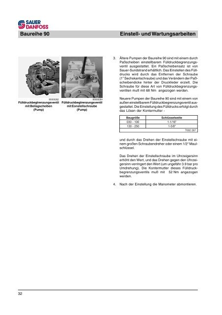 und verstellmotoren Servicehandbuch Baureihe 90 - Sauer-Danfoss