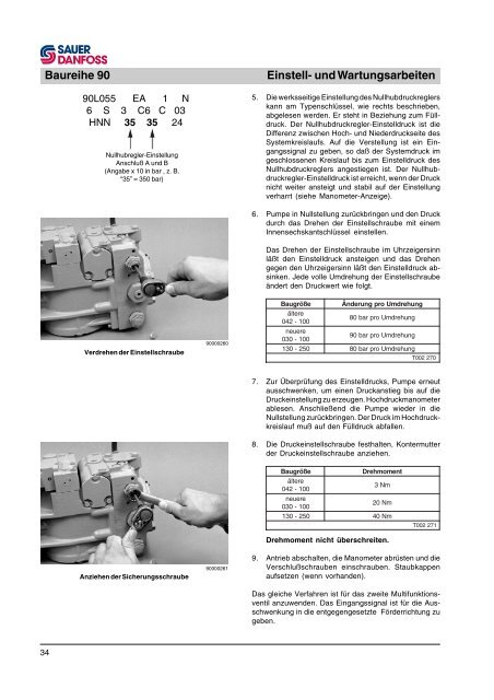 und verstellmotoren Servicehandbuch Baureihe 90 - Sauer-Danfoss