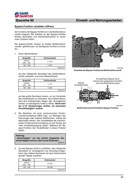 und verstellmotoren Servicehandbuch Baureihe 90 - Sauer-Danfoss