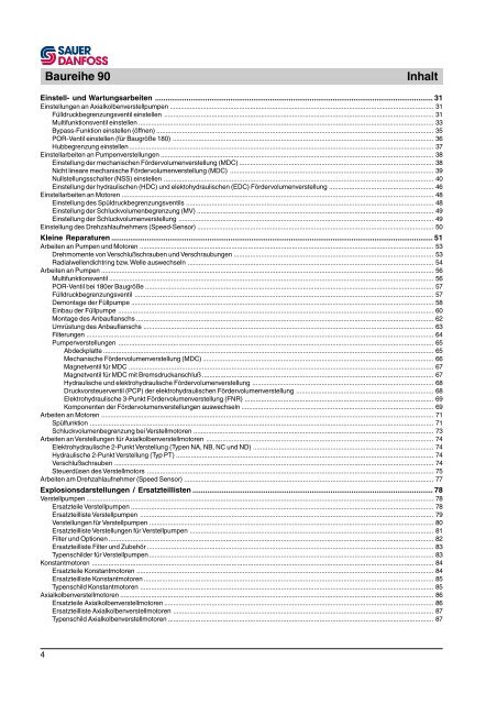 und verstellmotoren Servicehandbuch Baureihe 90 - Sauer-Danfoss